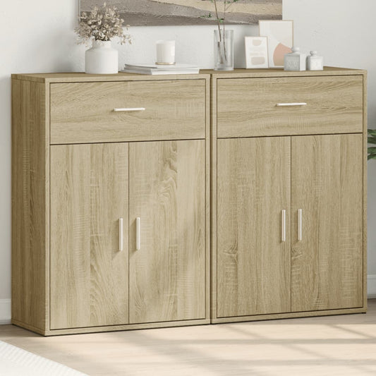 Sideboards 2 pcs Sonoma Oak 60x30x84 cm Engineered Wood