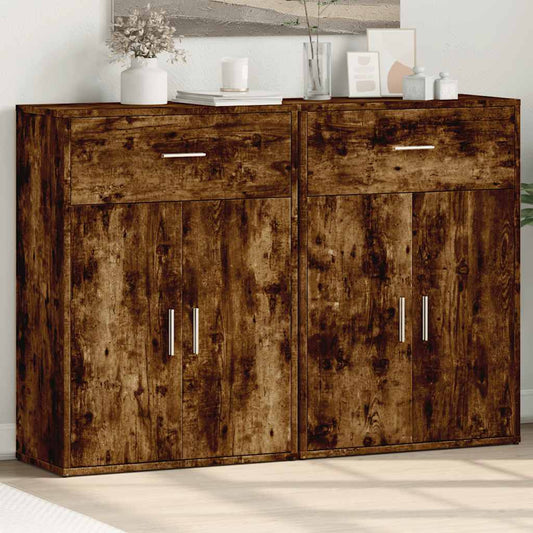 Sideboards 2 pcs Smoked Oak 60x30x84 cm Engineered Wood