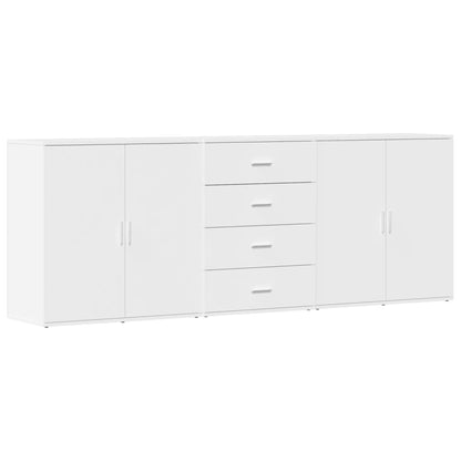 Sideboards 3 pcs White Engineered Wood