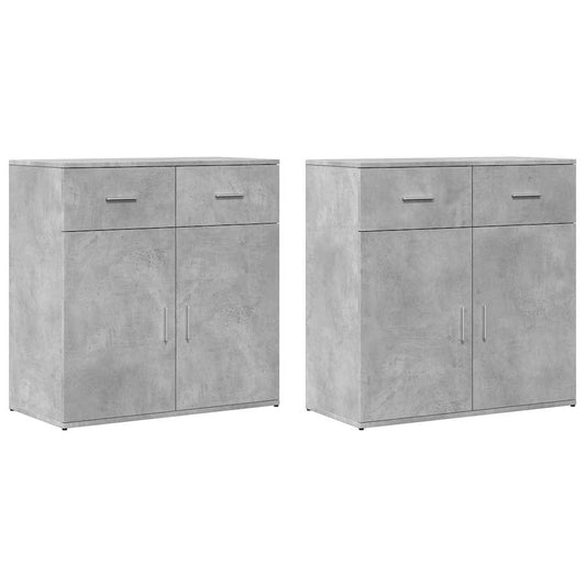 Sideboards 2 pcs Concrete Grey 79x38x80 cm Engineered Wood