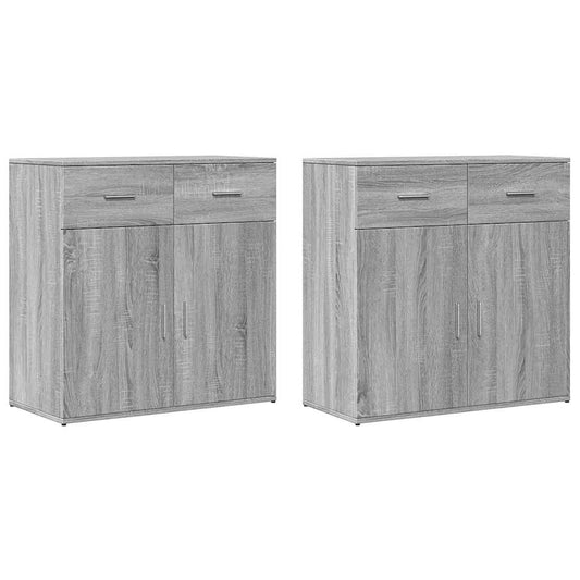 Sideboards 2 pcs Grey Sonoma 79x38x80 cm Engineered Wood