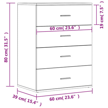 Sideboards 2 pcs Concrete Grey 60x39x80 cm Engineered Wood