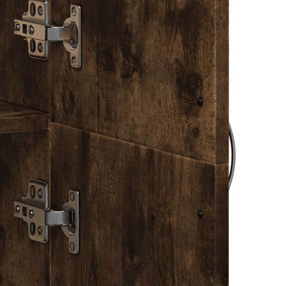 File Cabinet Smoked Oak 60x32x153 cm Engineered Wood