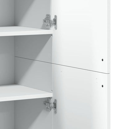 Highboard White 80x35x180 cm Engineered Wood