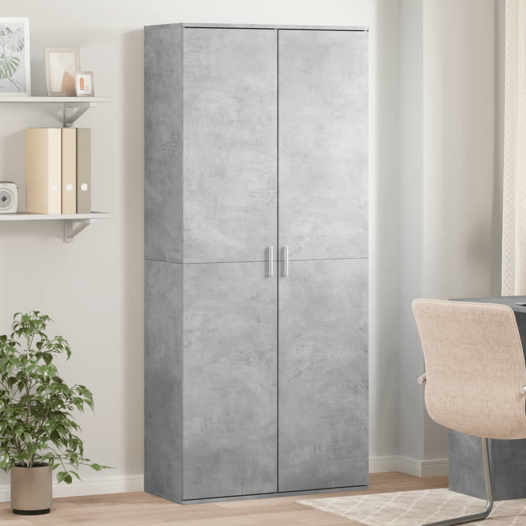Highboard Concrete Grey 80x35x180 cm Engineered Wood