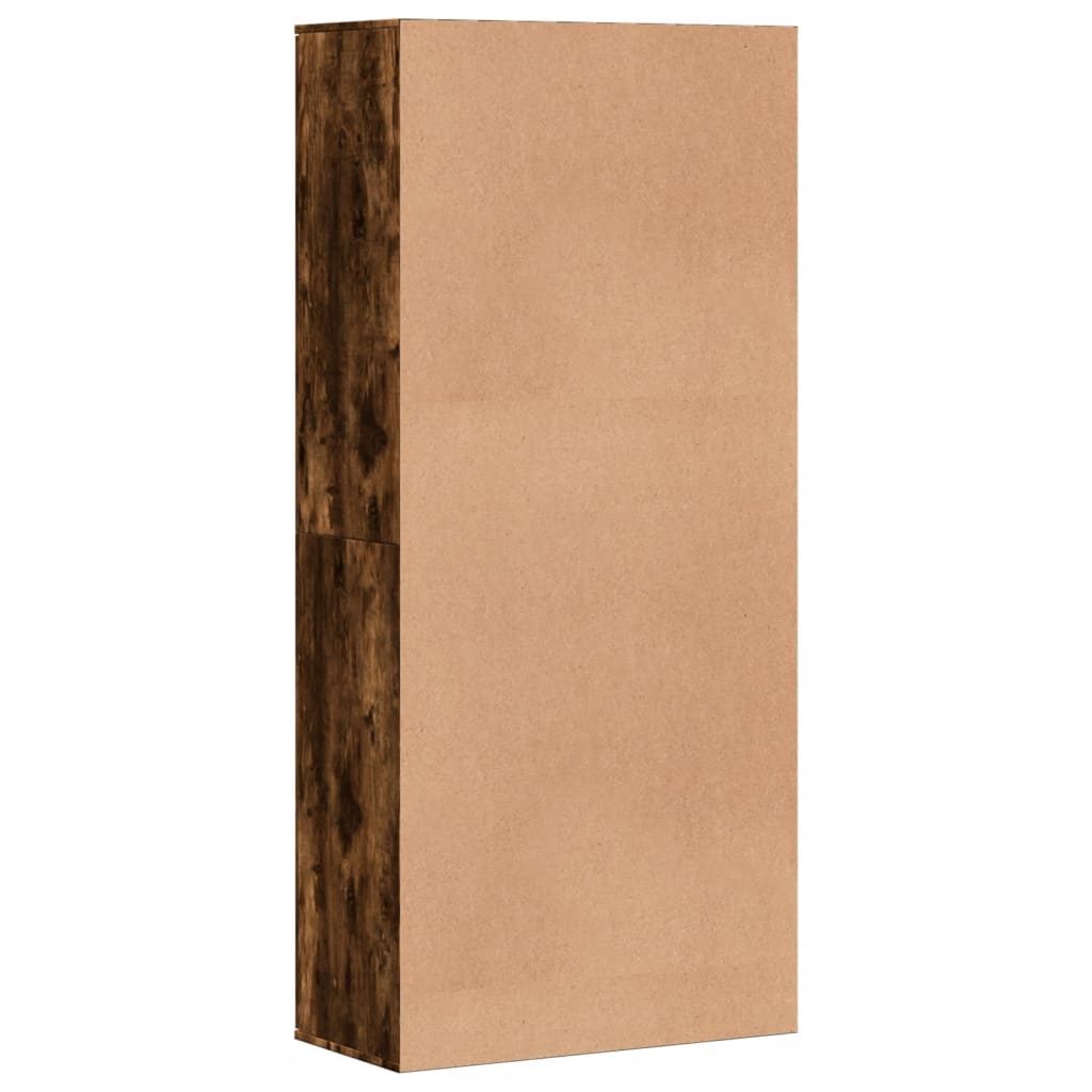 Shoe Cabinet Smoked Oak 80x39x178 cm Engineered Wood