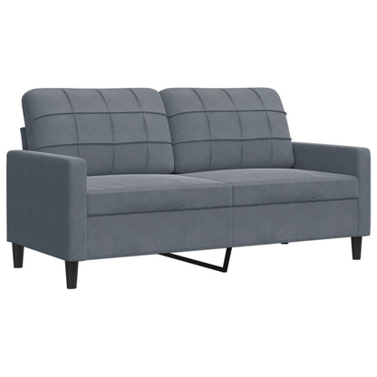 2-seater Sofa Dark grey Velvet, metal, plywood 2-seater, medium