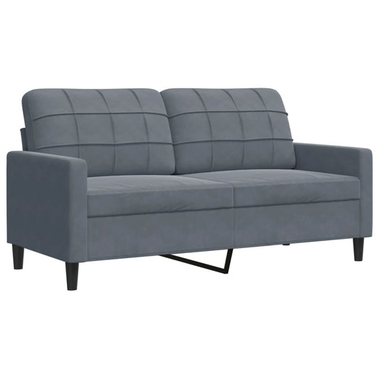 2-seater Sofa Dark grey Velvet, metal, plywood 2-seater, medium