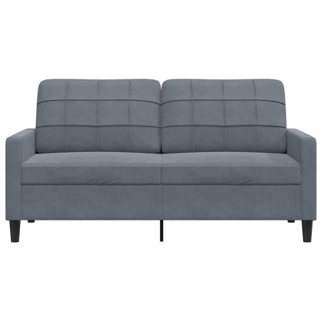 2-seater Sofa Dark grey Velvet, metal, plywood 2-seater, medium