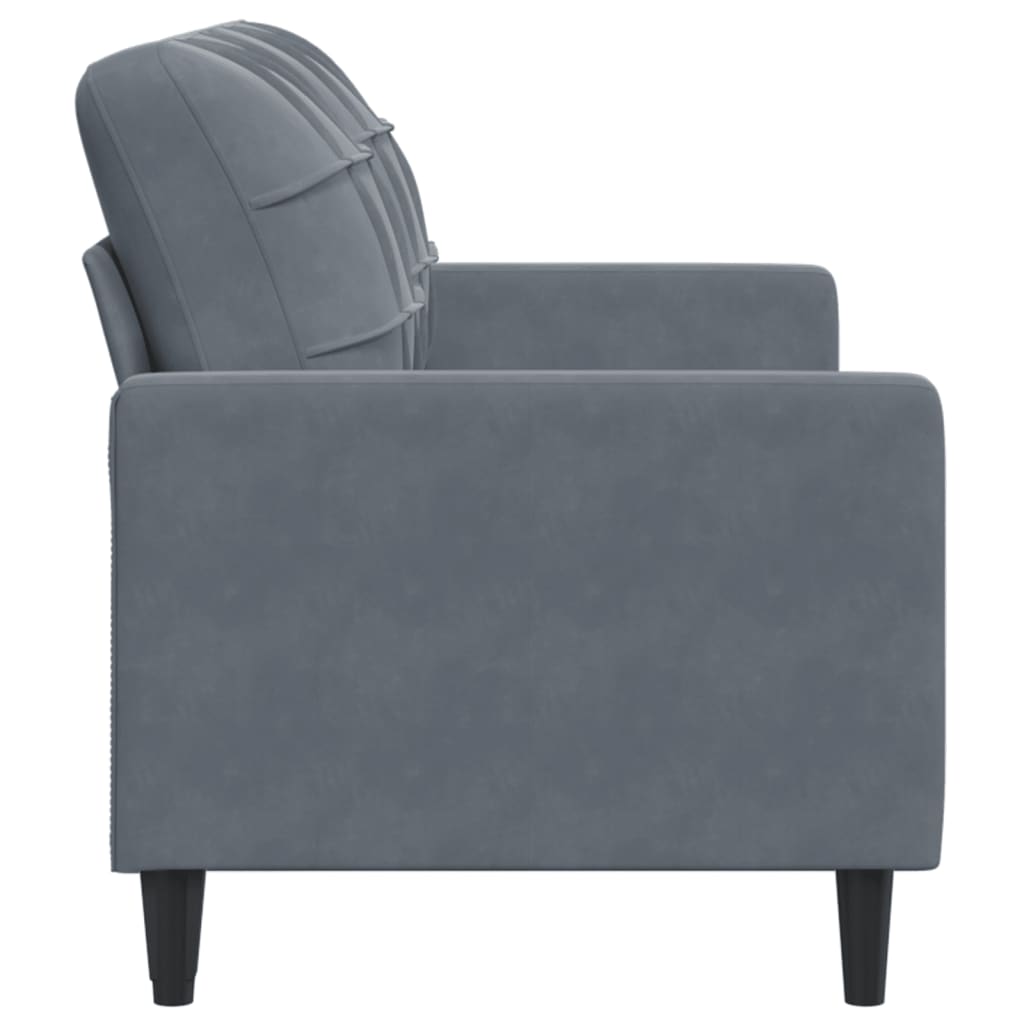 2-seater Sofa Dark grey Velvet, metal, plywood 2-seater, medium