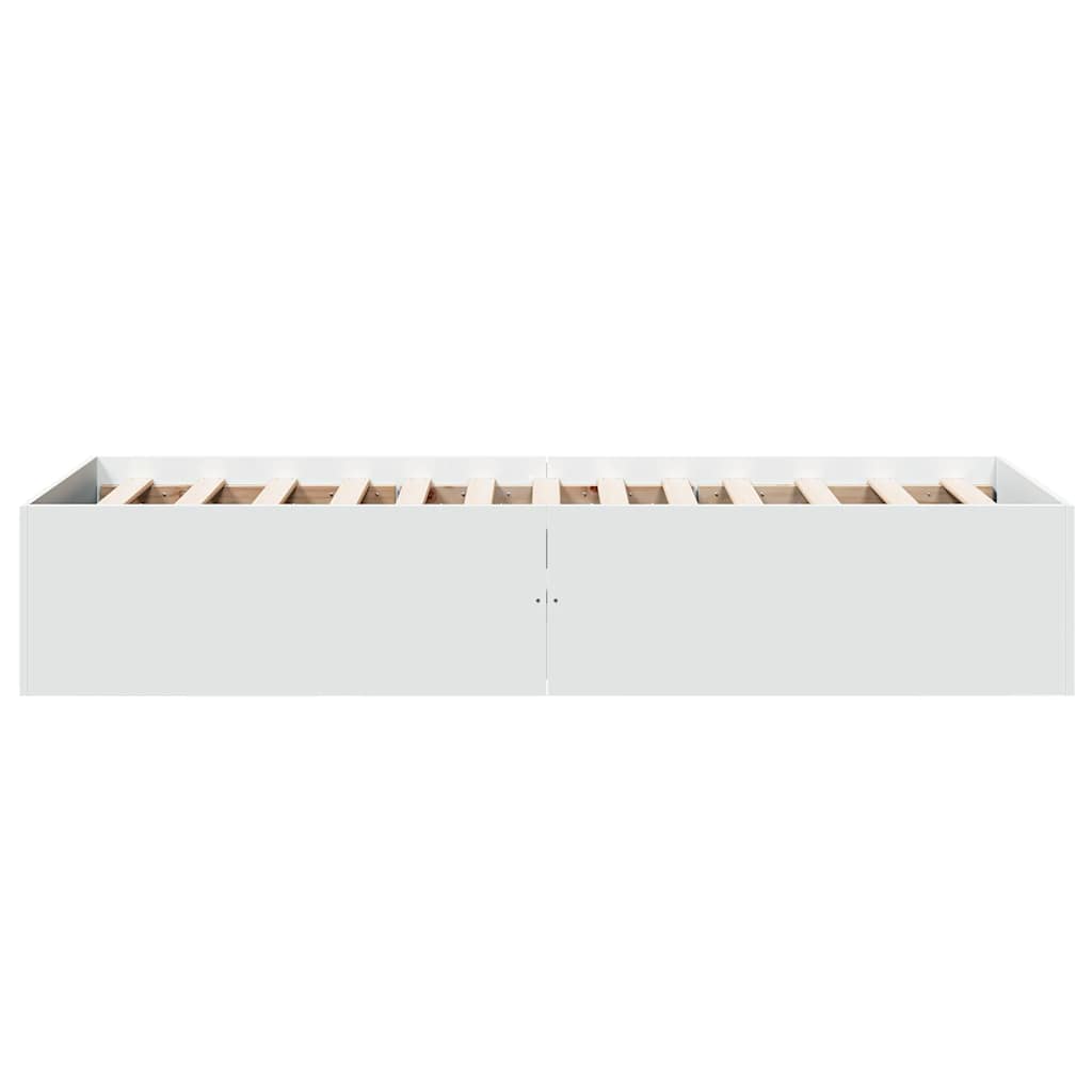 Bed Frame without Mattress White 75x190 cm Small Single Engineered Wood