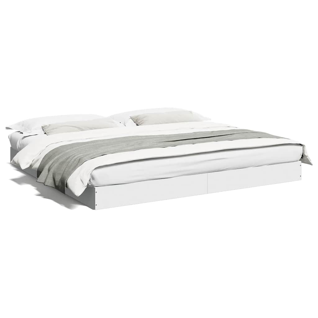 Bed Frame without Mattress White 180x200 cm Engineered Wood