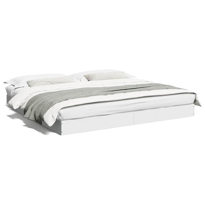 Bed Frame without Mattress White 180x200 cm Engineered Wood