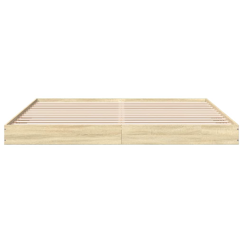 Bed Frame without Mattress Sonoma Oak 180x200 cm Engineered Wood