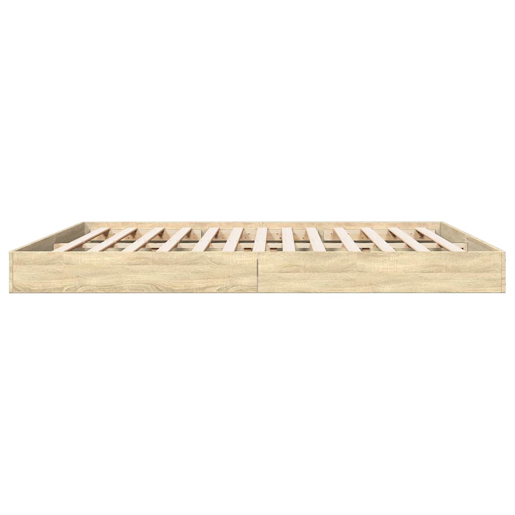 Bed Frame without Mattress Sonoma Oak 180x200 cm Engineered Wood