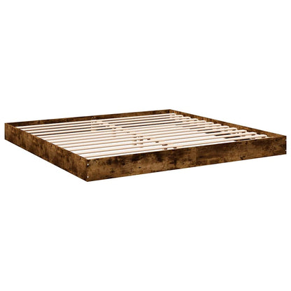 Bed Frame without Mattress Smoked Oak 180x200 cm Engineered Wood