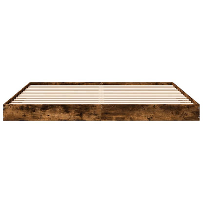 Bed Frame without Mattress Smoked Oak 180x200 cm Engineered Wood