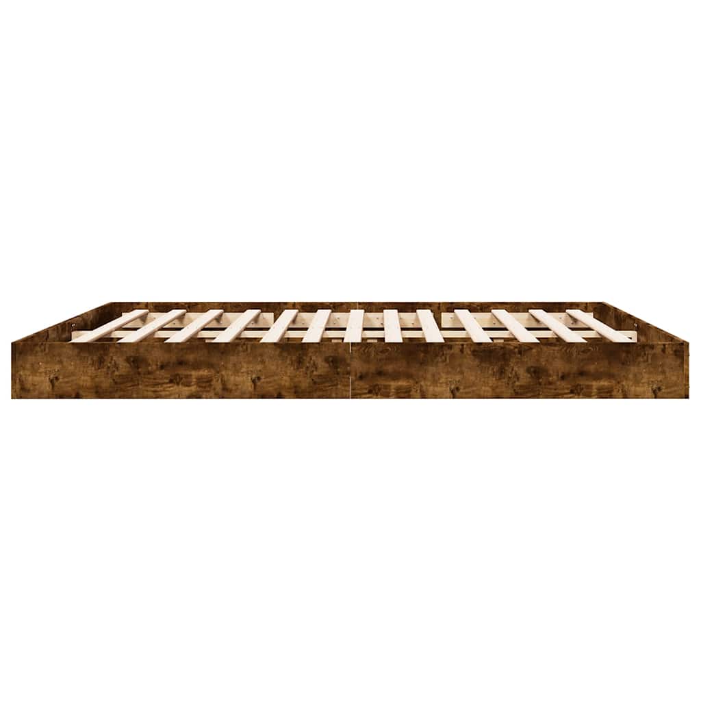 Bed Frame without Mattress Smoked Oak 180x200 cm Engineered Wood