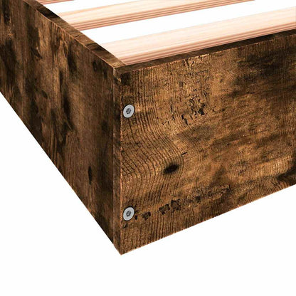 Bed Frame without Mattress Smoked Oak 180x200 cm Engineered Wood