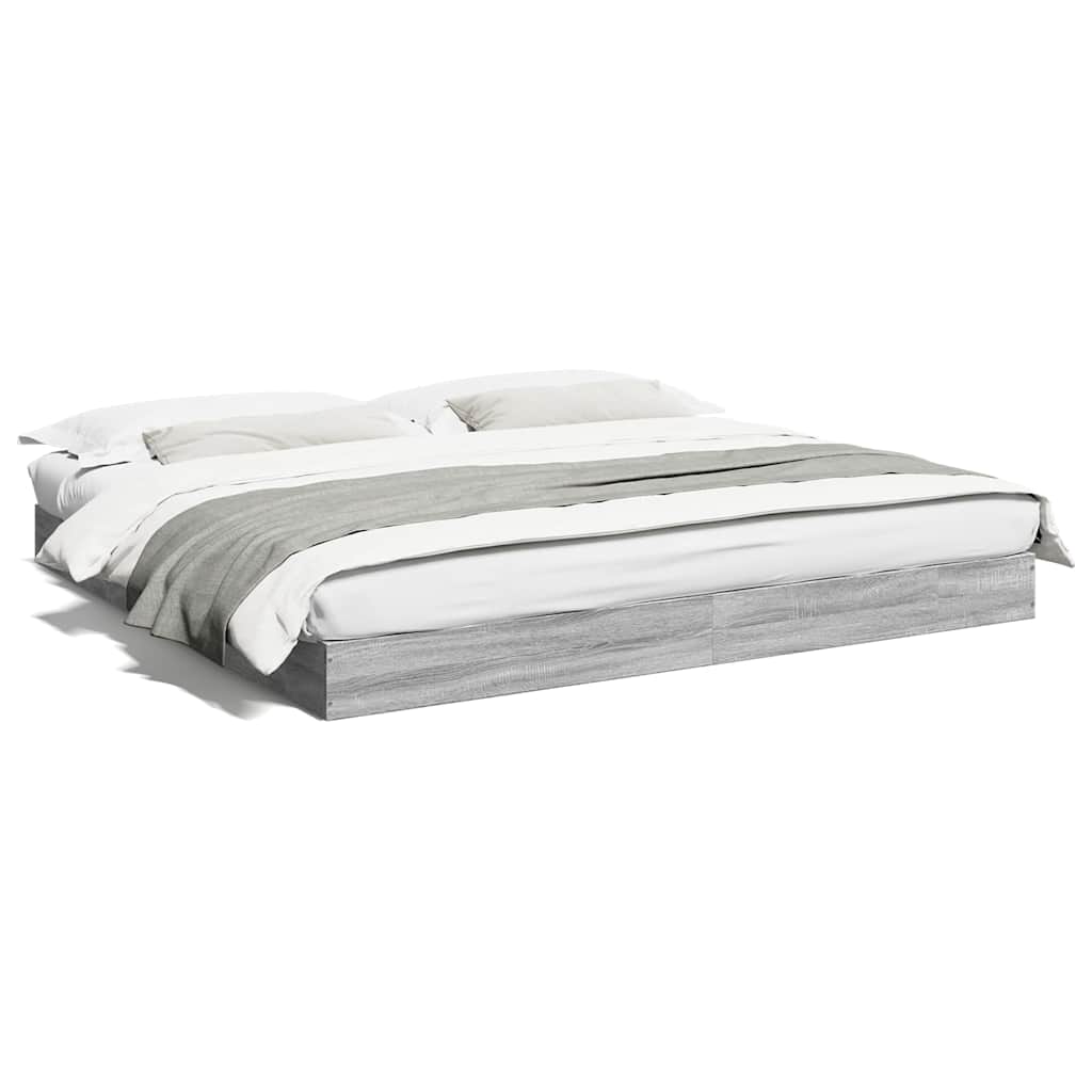 Bed Frame without Mattress Grey Sonoma 180x200 cm Engineered Wood