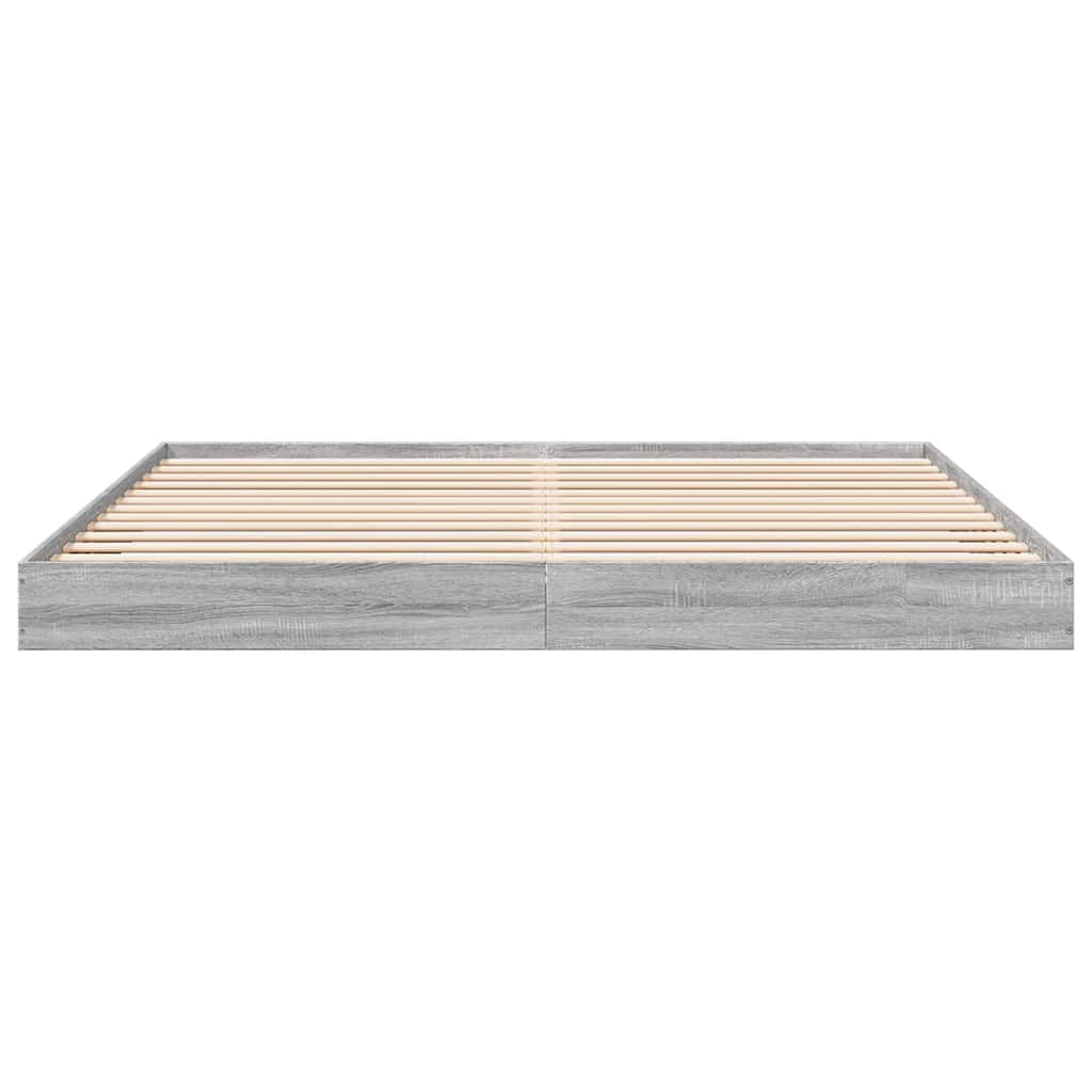 Bed Frame without Mattress Grey Sonoma 180x200 cm Engineered Wood
