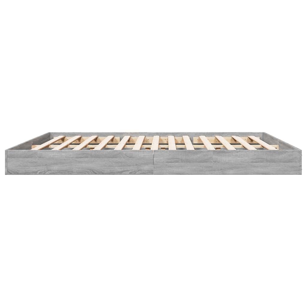 Bed Frame without Mattress Grey Sonoma 180x200 cm Engineered Wood