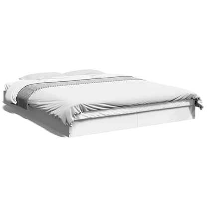 Bed Frame without Mattress White 160x200 cm Engineered Wood