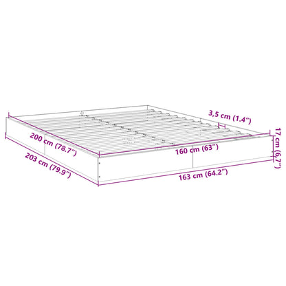 Bed Frame without Mattress Smoked Oak 160x200 cm Engineered Wood