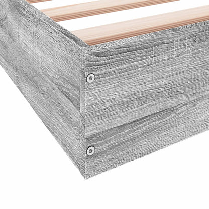 Bed Frame without Mattress Grey Sonoma 160x200 cm Engineered Wood