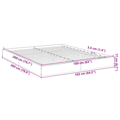 Bed Frame without Mattress Grey Sonoma 160x200 cm Engineered Wood