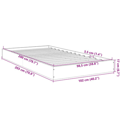 Bed Frame without Mattress Black 100x200 cm Engineered Wood