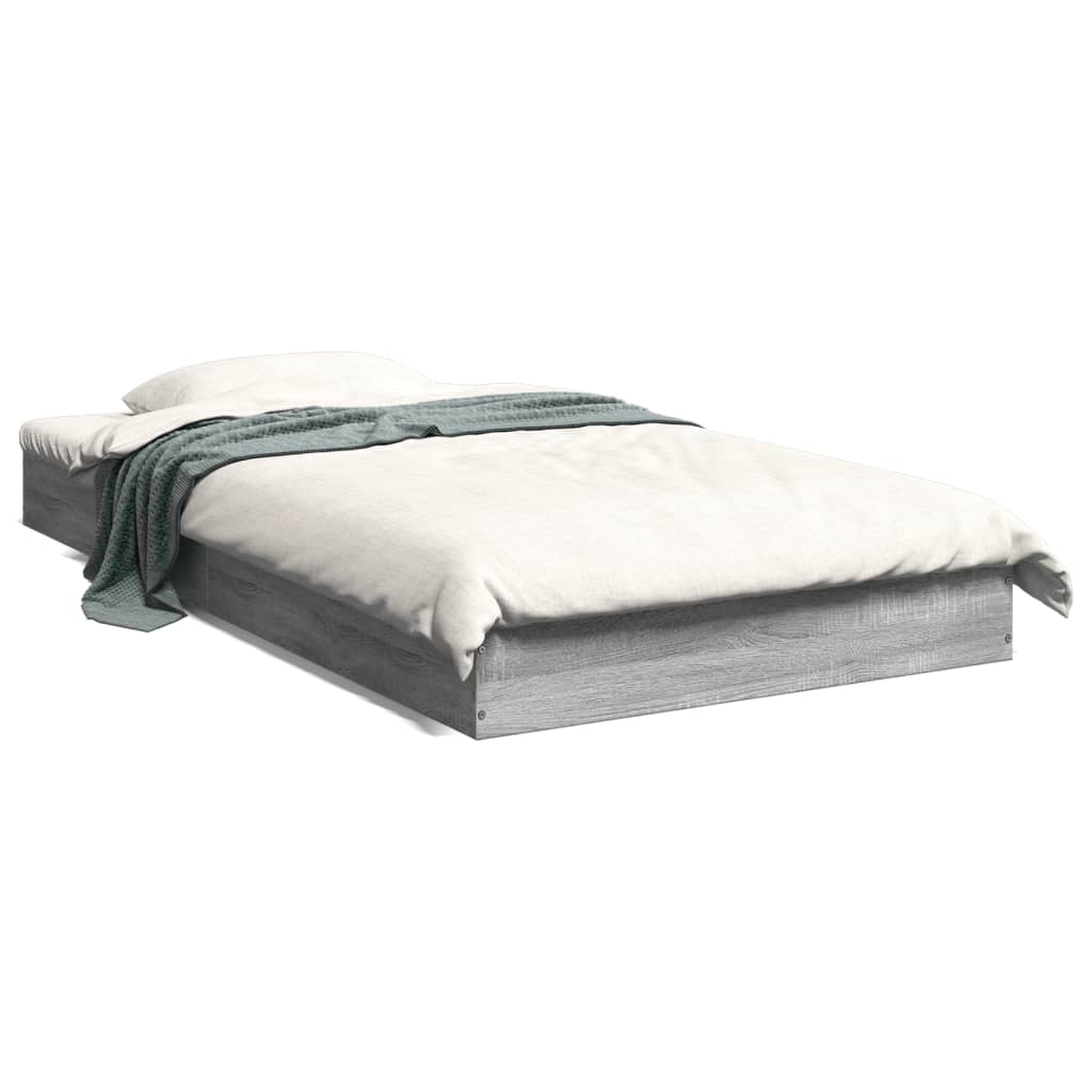 Bed Frame without Mattress Grey Sonoma 100x200 cm Engineered Wood