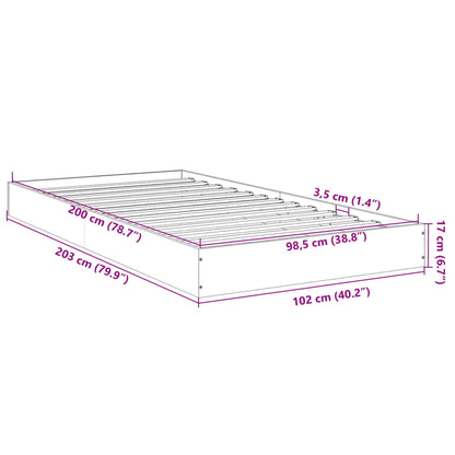 Bed Frame without Mattress Grey Sonoma 100x200 cm Engineered Wood