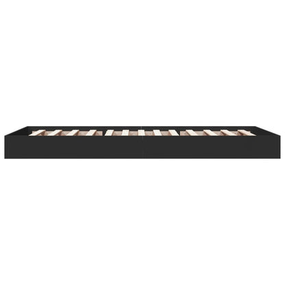 Bed Frame without Mattress Black 75x190 cm Small Single Engineered Wood