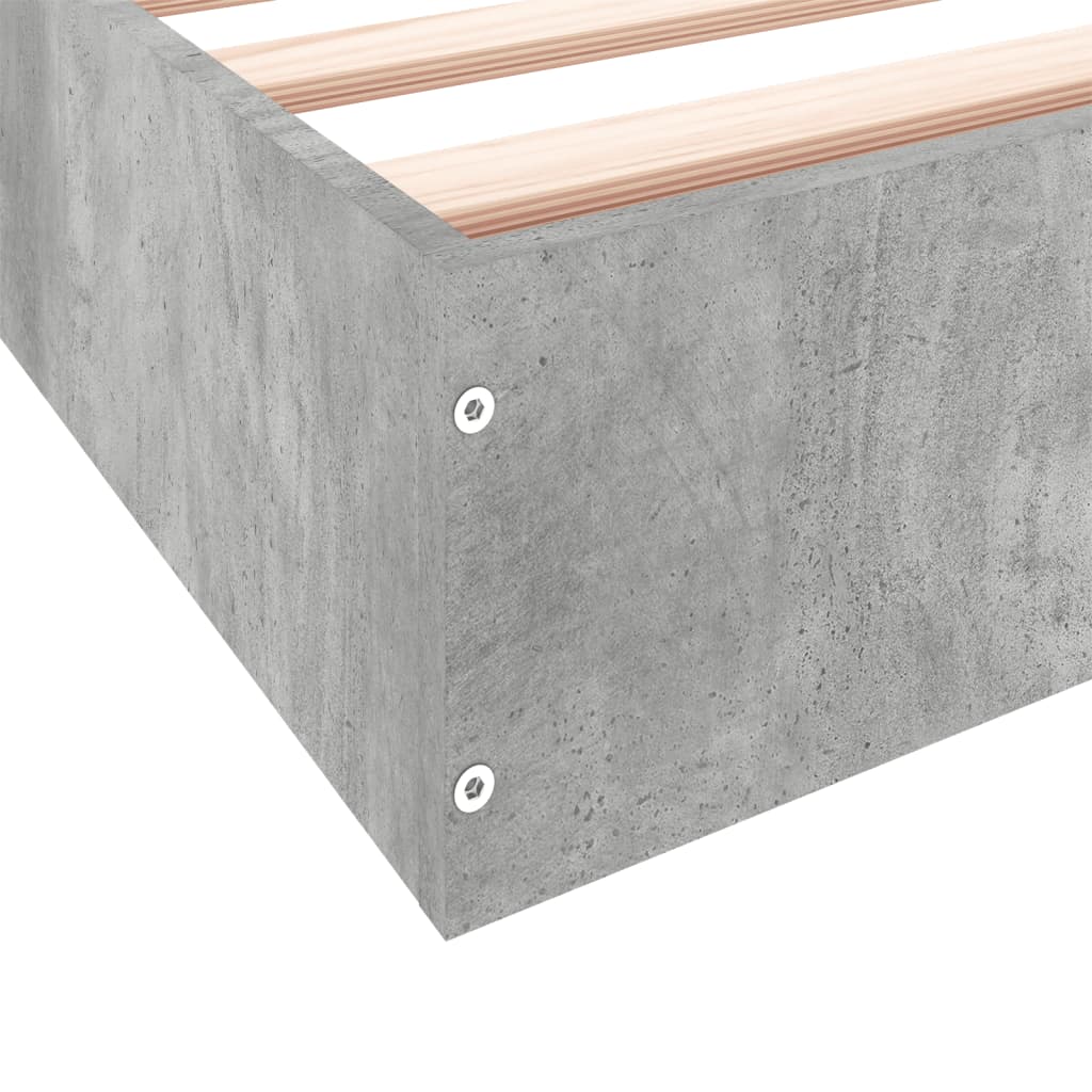 Bed Frame without Mattress Concrete Grey 75x190 cm Small Single
