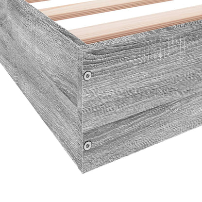 Bed Frame without Mattress Grey Sonoma 75x190 cm Small Single Engineered Wood