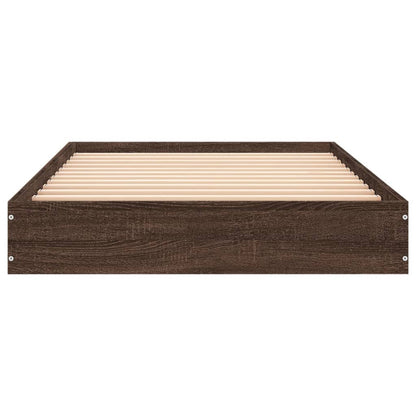 Bed Frame without Mattress Brown Oak 75x190 cm Small Single Engineered Wood