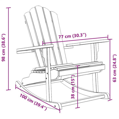 Garden Adirondack Rocking Chair Solid Wood Teak
