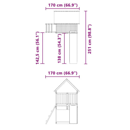 Outdoor Playset Solid Wood Pine