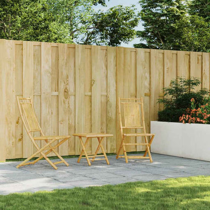 Bistro Set | Natural Bamboo | Foldable | Square | Rustic