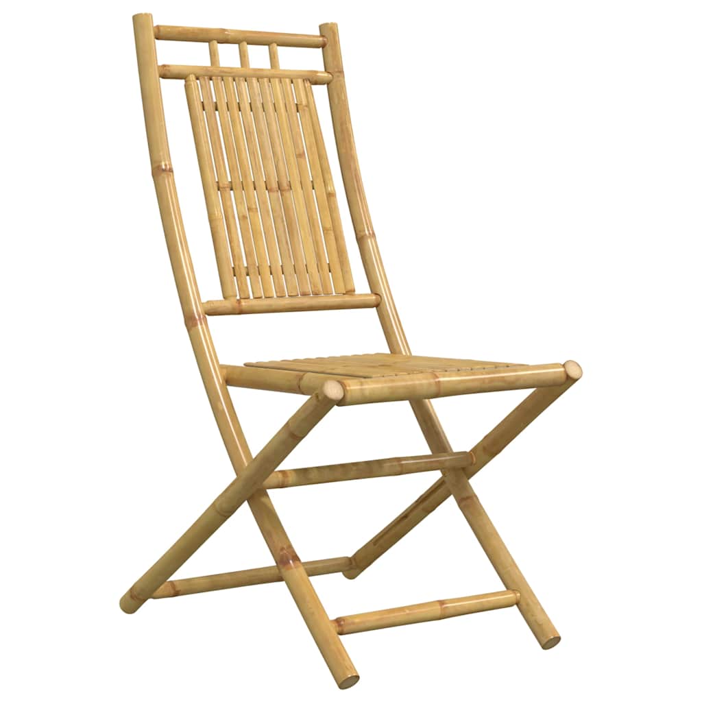 Bistro Set | Natural Bamboo | Foldable | Square | Rustic