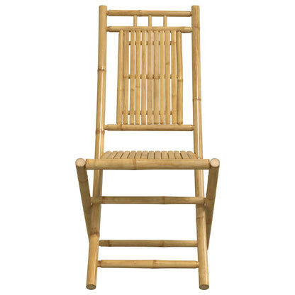 Bistro Set | Natural Bamboo | Foldable | Square | Rustic