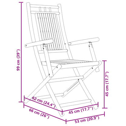 Bistro Set | Natural Bamboo | Bamboo | 3 Piece Set | Foldable