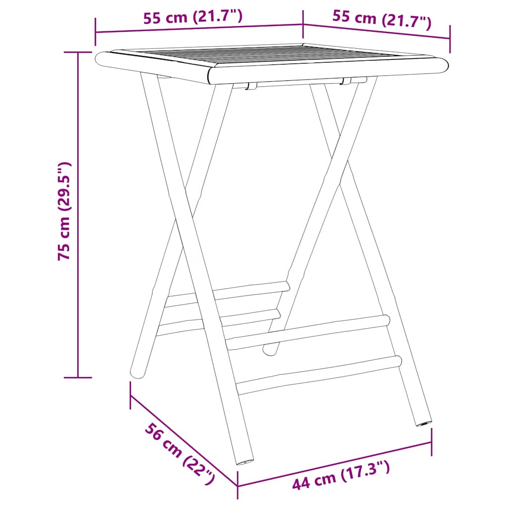 3 Piece Bistro Set Bamboo