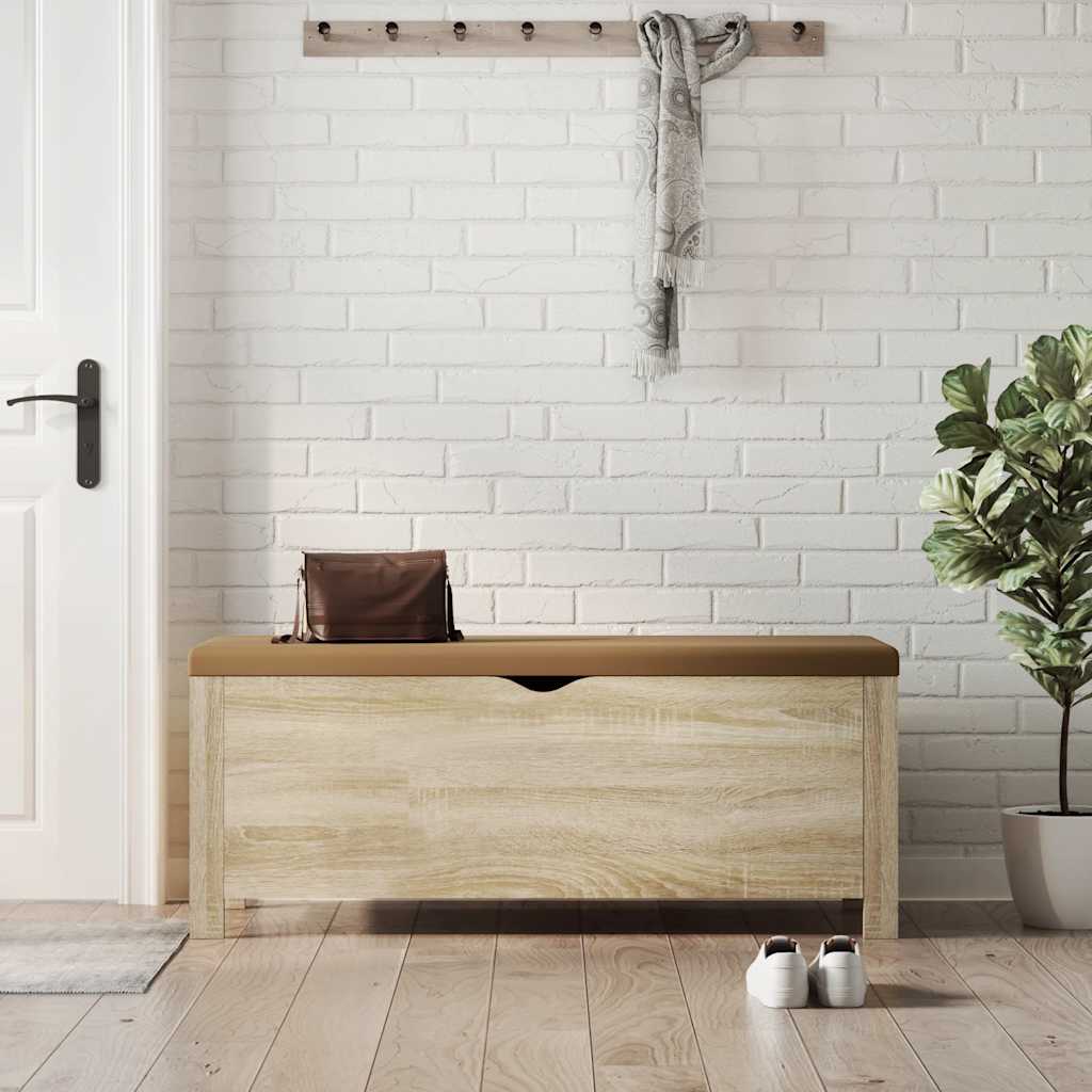 Storage Box with Cushion Sonoma Oak 41.3"x15.7"x17.7