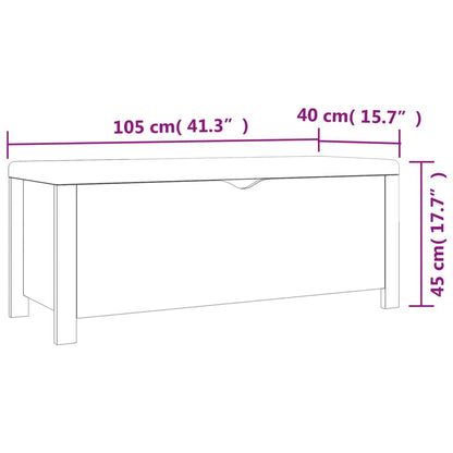Storage Box with Cushion Concrete Grey 105x40x45 cm
