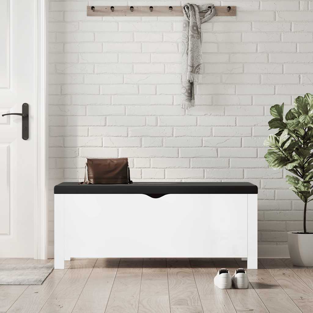 Storage Box with Cushion High Gloss White 41.3"x15.7"x17.7