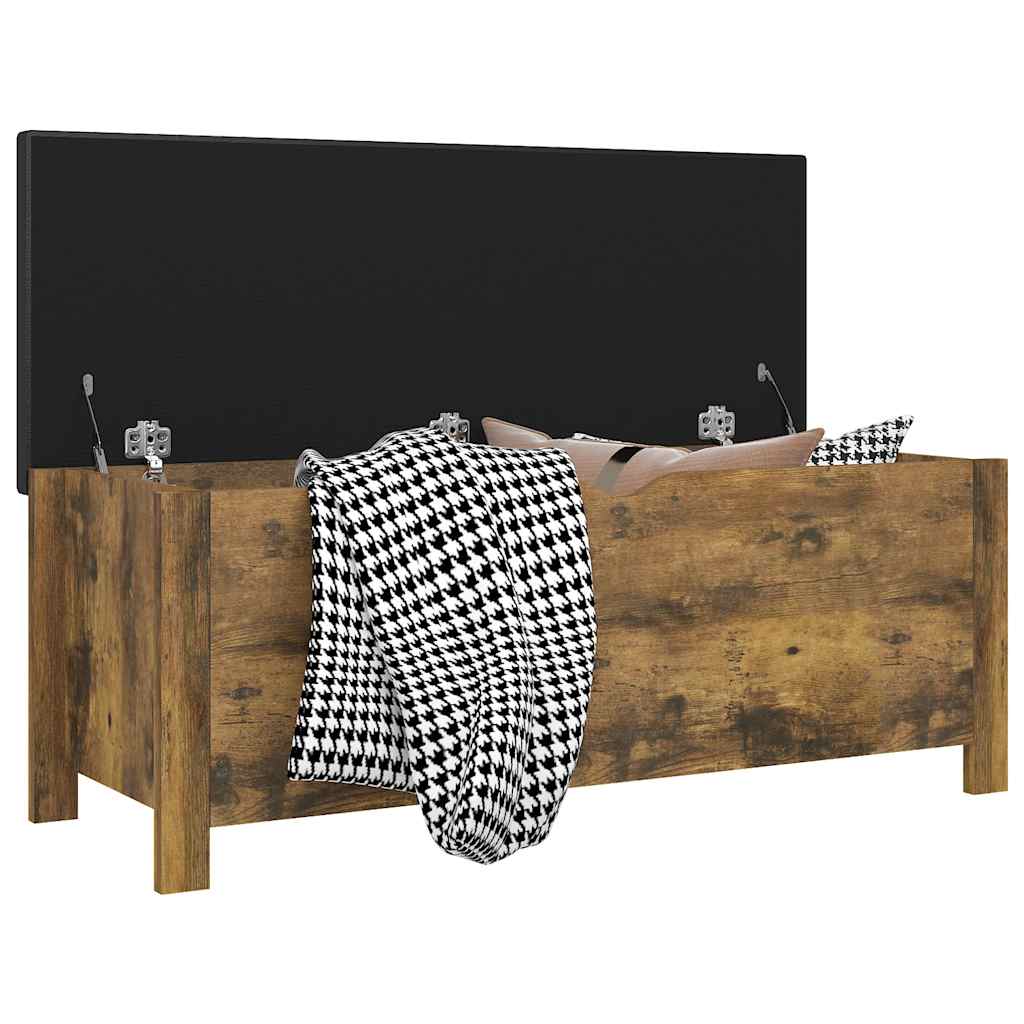 Storage Box with Cushion Smoked Oak 41.3"x15.7"x17.7