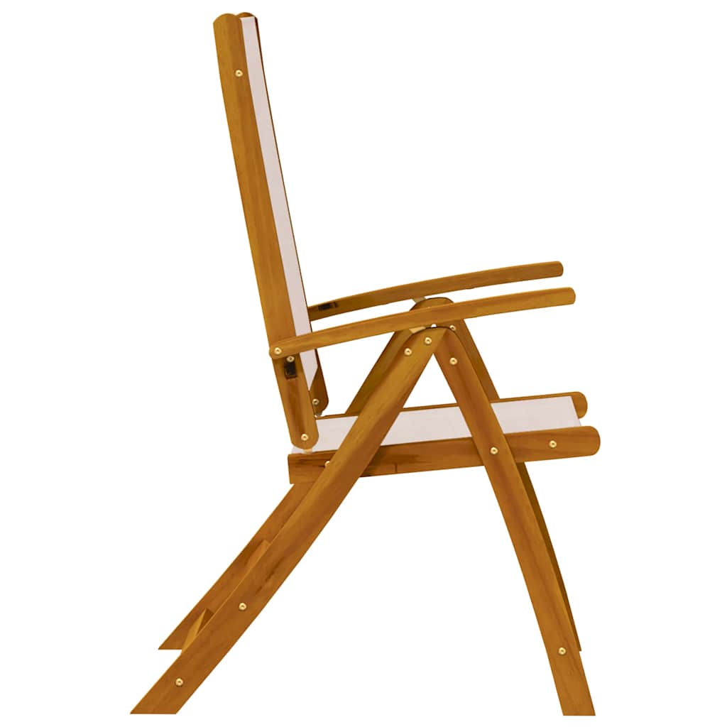 Folding Garden Chairs 4 pcs Solid Wood Acacia and Textilene