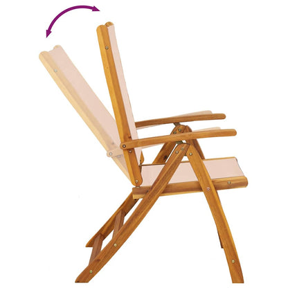 Folding Garden Chairs 8 pcs Solid Wood Acacia and Textilene